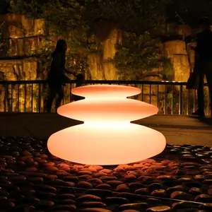 Lâmpadas de mesa LED de plástico em forma de pedra luminosas luz noturna