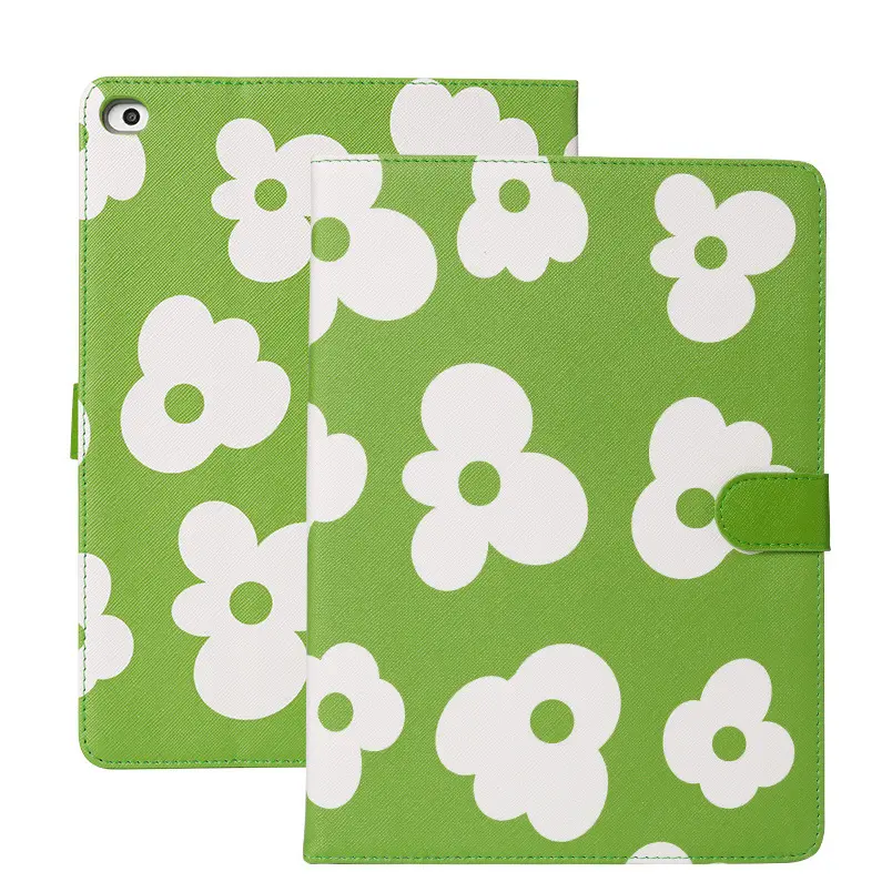 Bloemen Ontwerp Cross Texture Ster Vorm Reliëf Voering Pu Lederen Robuuste Sublimatie Folio Cover Case Voor Ipad Pro 11 10.2