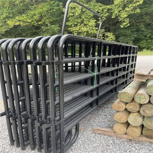 Panel de Corral portátil, 12 pies, tubo redondo de 6 barras 1-3/4 pulgadas O.D Paneles negros de 12 pies en línea - Product Image 3