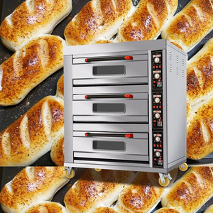 Four à pâtisserie électrique à haute capacité en acier inoxydable, 3 étages, 6 plateaux, avec commande par bouton, 19800W, pour boulangerie commerciale - Product Image 1
