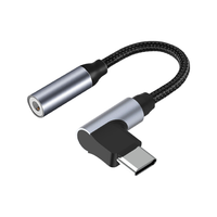 Hochwertiges USB-C-Winkeladapter auf 3,5mm Buchse Audiokabel mit Nylonummantelung DC-Ausgang Typ-C Audioadapter für Kopfhörer und Lautsprecher