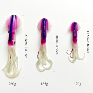 Esca Morbida a Forma <span class=keywords><strong>di</strong></span> Polpo 17.5cm 20cm 27.5cm, Affondante in Metallo+PVC, Esca da Traina con Piombo Interno, Jig per <span class=keywords><strong>Calamari</strong></span> Resistente per Marlin - Product Image 3