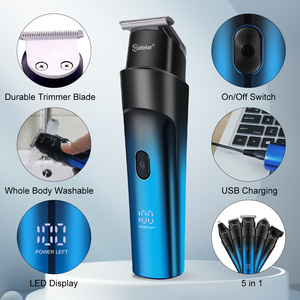HATTEKER tondeuse à barbe HT-622 pour hommes, <span class=keywords><strong>rasoir</strong></span> électrique étanche sans fil tondeuses rasoirs pour hommes kit de <span class=keywords><strong>toilettage</strong></span> - Product Image 4