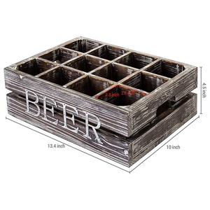 <strong>Wooden</strong> Storage <strong>Crates</strong> with Handles Beer Carrier Rustic <strong>White</strong> <strong>Wooden</strong> Beer <strong>Crate</strong> Box for 12 Bottles - Product Image 5