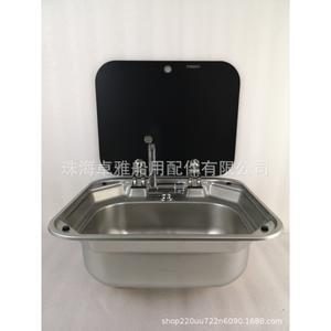 GR-586 420*370*145mm Couvercle en verre trempé avec évier en acier inoxydable Utilisation marine pour VR et yachts - Product Image 2