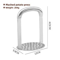 Écrase-pommes de terre en acier inoxydable 430, presse-purée manuel pour la cuisine, idéal pour écraser et purer les aliments pour bébés à la maison