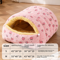 Lit pour chat de style cocon, léger, réglable, chauffant, en coton haute densité, amovible, lavable, portable, confortable pour l'hiver