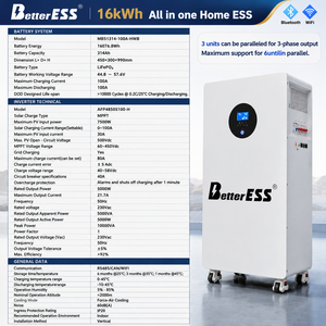 ระบบจัดเก็บพลังงานภายในบ้าน New BMS All One 16kWh 51.2V 314Ah แบตเตอรี่ลิเธียม พร้อมอินเวอร์เตอร์ 5kW ในตัว + ระบบปรับสมดุลแบตเตอรี่แบบแอคทีฟ + Wifi + Bluetooth CAN - Product Image 4