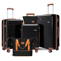 Ensembles de bagages légers et durables à coque rigide, ensembles de valises 5 pièces, ensemble de bagages ultra-légers en ABS avec roues silencieuses et serrures TSA