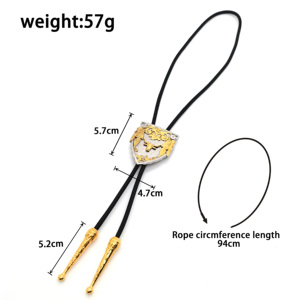 Collier en <span class=keywords><strong>cuir</strong></span> avec tête de cheval, sabots de cheval, fer, style campagnard, accessoires de mode, cravate polo - Product Image 3