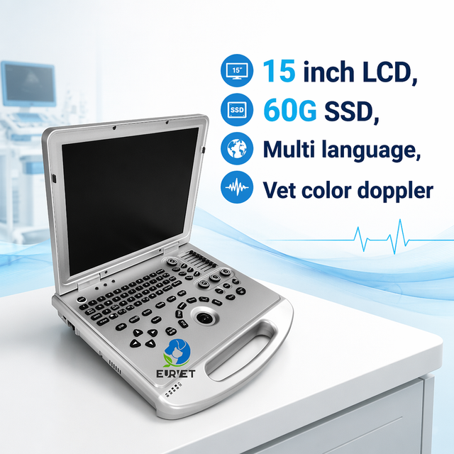 EUR VET Laptop Color Doppler Ultrasound Machine Echographe Ultrasound Scanner Machine with 15 Inch LCD