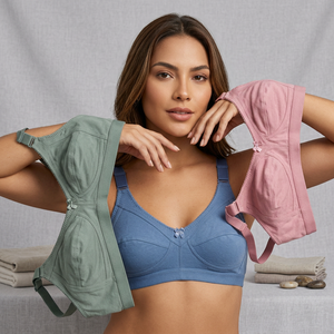 Sujetador sin relleno de poliéster y algodón para mujer, sujetador sin aros, sujetador de uso diario, sujetador cómodo, sujetador transpirable, sujetador para mujer, venta al por mayor - Product Image 1