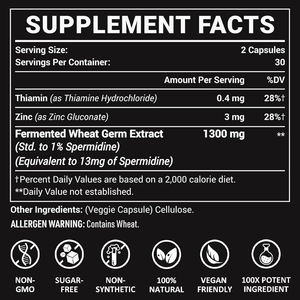 LIFEWORTH 1300mg Trigo Germ Extract Cápsulas Superior conteúdo espermidina Suplementos lipídicos com zinco - Product Image 5