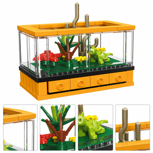 Ensemble de blocs de construction de terrarium pour tortues, jouet de construction STEM, briques éducatives à monter soi-même, kit de modèle d'habitat animal, cadeau pour enfants - Product Image 6