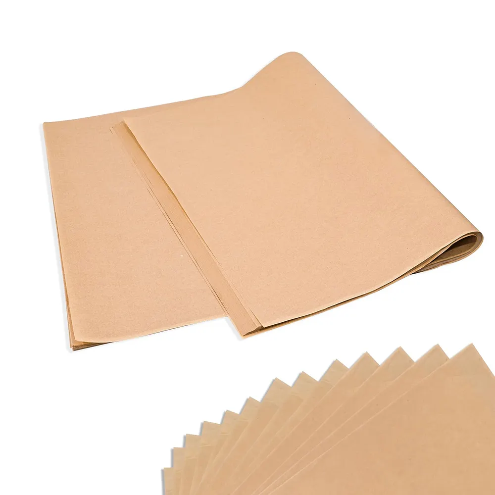 Papel para hornear precortado de Venta caliente Papel de pergamino sin blanquear de cocina Papel de silicona natural