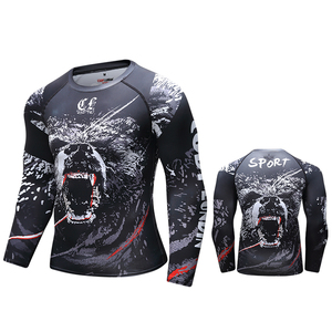 Stampa digitale con immagine di <span class=keywords><strong>film</strong></span> di cartoni animati con animali maglietta Kungfu con compressione personalizzata magliette da palestra per Fitness - Product Image 3
