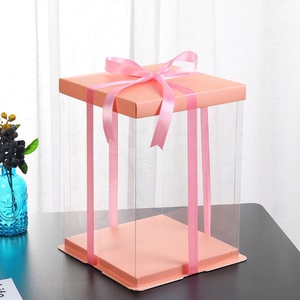 Wholesale Transparent Cake Packaging <b>Box</b> pink Transparent Cake <b>Box</b> with Window - Product Image 3