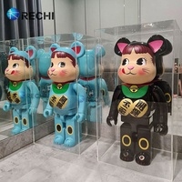 Vitrine de collection de figurines en acrylique illuminée RECHI avec éclairage LED pour le rangement et l'exposition de figurines Bear Brick