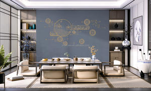 Papier peint brodé Style chinois, tapisserie haut de gamme élégante, nouvelle collection - Product Image 3