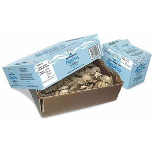 नीले नालीदार समुद्र सीप के लिए खाद्य पैकेजिंग बॉक्स सामन चिंराट अपने खुद के लोगो के साथ Prawns आसान ले संभालती है शिपिंग गत्ते का डिब्बा
