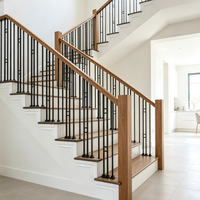 Vente en gros de balustrades de sécurité personnalisées en fer forgé creux 1/2''*44'' pour escaliers et balcons intérieurs, adaptées aux appartements et hôtels