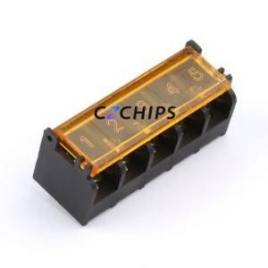 MXHB9500G-9.5-05P-BK01A-Cu-S-A Barrier Terminal Block Through hole,P=9.5mm Connector Three Sides 9.5mm 1x5P Straight Pin - Product Image 1