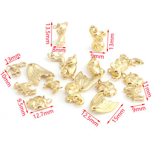 Colgantes con Forma de Animales, Chapados en Oro, de Acero Inoxidable, Dijes Temáticos para Hacer Collares, Joyería, Accesorios de Moda Unisex - Product Image 3