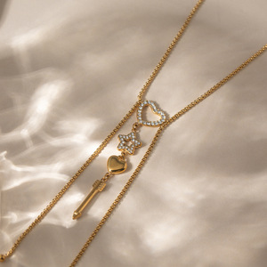 สร้อยคอจี้รูปหัวใจดาวลูกศร สแตนเลสสตีล 18K ดีไซน์หรูหรา สำหรับผู้หญิง ของขวัญแฟชั่น เครื่องประดับ - Product Image 4