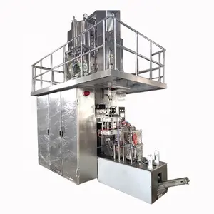 Mesin pengemas kotak karton air jus aseptik otomatis penuh mesin pengisi susu