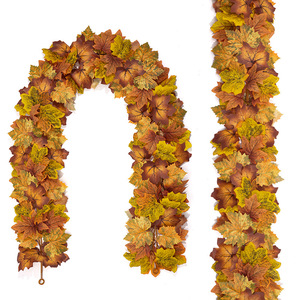 Guirnalda de Hojas de Arce Artificiales de 100cm-200cm, Flor de Seda, Decoración Otoñal para el Hogar, Decoración para Fiestas de Acción de Gracias - Product Image 3
