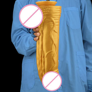 Dildo Gigante de Silicona Suave Dorado, Falo Artificial Impermeable de Diámetro Extremadamente Grande, Masajeador Corporal para Uso Femenino - Product Image 5