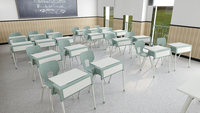 Table de bureau d'école Ergo Kids 2 chaises Bureaux et chaises d'école modulaires intelligents simples Chaise de bureau d'école mobile