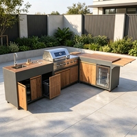 Cuisine extérieure modulaire de haute qualité en acier inoxydable SS304, anti-moisissure, pour jardin