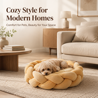 Nouveauté, lit pour animaux de compagnie en tissu pelucheux tissé à la main, moderne et créatif, DIY, 6 cm d'épaisseur, lavable en machine, lit de qualité supérieure pour chien et chat