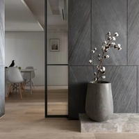 Panneau mural décoratif ultra-fin en pierre frittée naturelle pour l'intérieur et l'extérieur des hôtels, matériau de décoration de façade de bâtiment de luxe