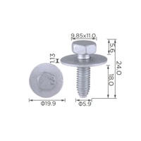 1AC072 Vis et boulons en métal pour voiture Attaches et clips en métal pour ceinture de sécurité
