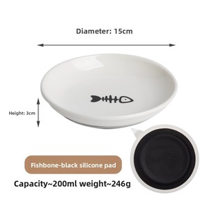 ชามเซรามิกรูปแมวพร้อมฐานซิลิโคนกันการให้ความร้อนเหมาะสำหรับขนมสัตว์เลี้ยงและอาหารกระป๋อง - Product Image 5