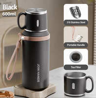 Gobelet isotherme portable en acier inoxydable 316 pour l'extérieur, avec infuseur à thé, grande capacité, double paroi épaissie, avec cordon de transport