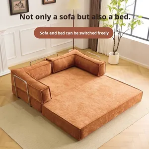 Integriertes Schlafsofa mit Doppelfunktion, Einzelsitz, Stoff, faltbar, für Wohnzimmer, Haushalt, Mietwohnungen, Kompression, Mittagspause, zum Faulenzen - Product Image 5