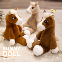 Nouvel arrivage Peluche de cheval jouet Zoo Animal en peluche poupée mignon souvenir mascotte jambes suspendues cheval jouets en peluche