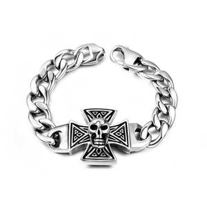 Pulsera de acero de titanio con diseño de calavera, joyería Punk para hombre, regalo CE456 - Product Image 1