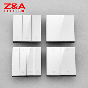 Interruptor de pared de panel de vidrio decorativo y enchufe Diseño de lujo Logotipo personalizado resistente a los arañazos Interruptor de pared de vidrio de la serie 3H - Product Image 1