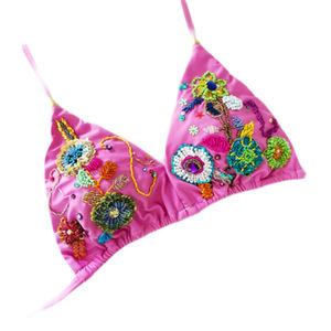 Женская сексуальная одежда, популярный женский комплект купальных костюмов, Трусики с высокой талией, вышитое бикини с блестками на заказ, женский бюстгальтер-бикини с бисером - Product Image 4