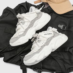 Giày thể thao đế bánh mì chất lượng cao, kiểu dáng cổ điển, lưới dày, in logo tùy chỉnh, unisex, màu trắng, phong cách đi bộ, dành cho nam, phong cách thường ngày - Product Image 6