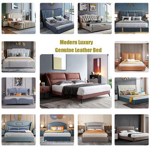 Cama King Size Moderna de Lujo con Estructura de Cuero Italiano, Cama Queen Size con Cajones de Almacenamiento, Plataforma Baja de Cuero - Product Image 6