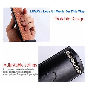 Guitarra de bolsillo portátil, dispositivo de práctica de 6 trastes de material ABS para ejercicio de dedos, accesorio para instrumentos musicales - Product Image 5