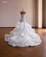 Robe de mariée sirène de luxe Feishiluo avec perles, en tulle à volants, à étages, style chapelle, africaine, sans manches, pour occasions formelles
