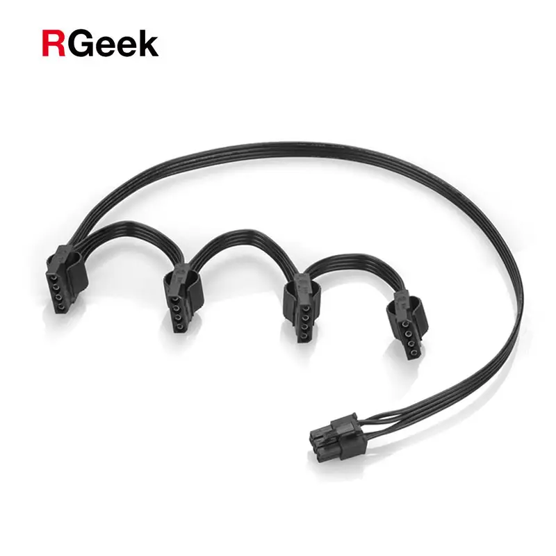 RGeek-Cable de alimentación PCI-e de 6 pines a Molex, 4 pines, 1 a 4X, Molex, para Corsair Modular, serie RMX, RM1000x, RM850x, RM750X, RM650x