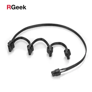 RGeek PCI-e 6 Pin to Molex 4 Pin 1 to 4X Molex Power Supply Cable for Corsair Modular RMX Series RM1000x RM850x RM750X RM650x
