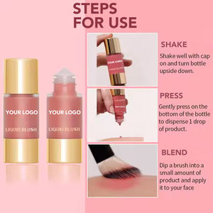 Rubor Líquido Mate Vegano de Larga Duración en 7 Colores, Resistente al Agua, para Piel Clara, con Minerales, Corrector de Contorno Facial, Marca Privada - Product Image 2